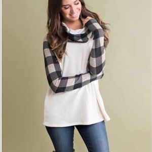 NanaMacs cowl neck top